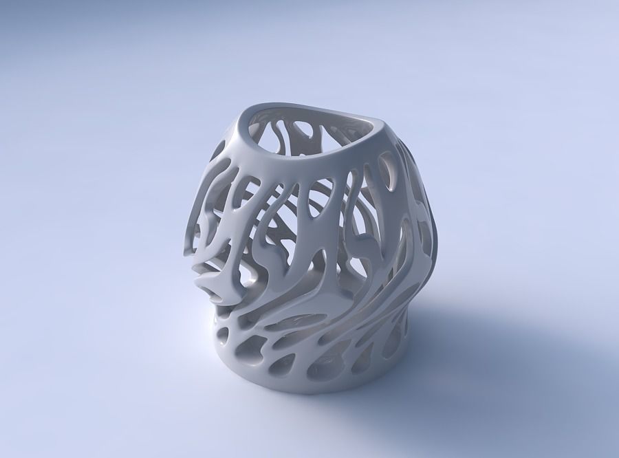 Bowl wide mid with twisted smooth cuts streched top 3D print model_3