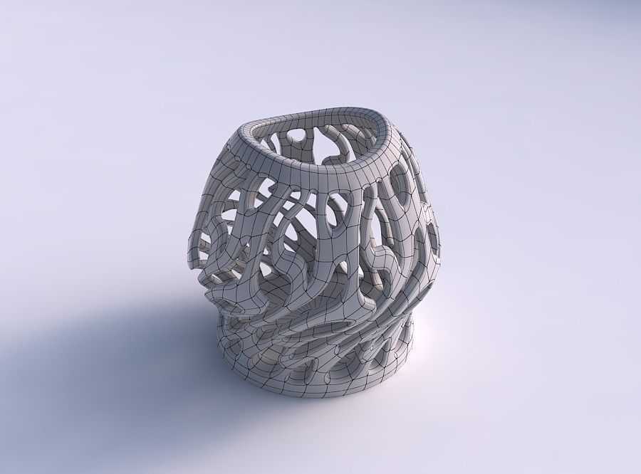 Bowl wide mid with twisted smooth cuts streched top 3D print model_5