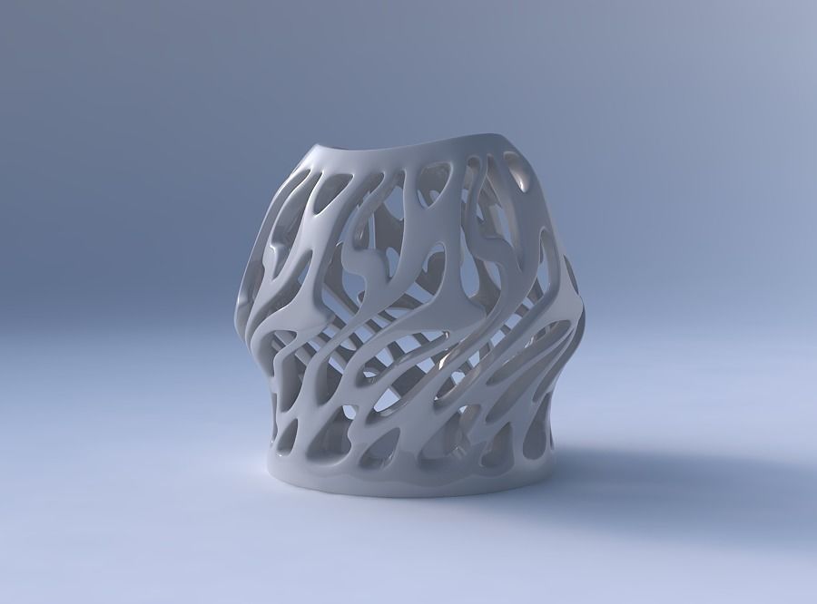 Bowl wide mid with twisted smooth cuts streched top 3D print model_4