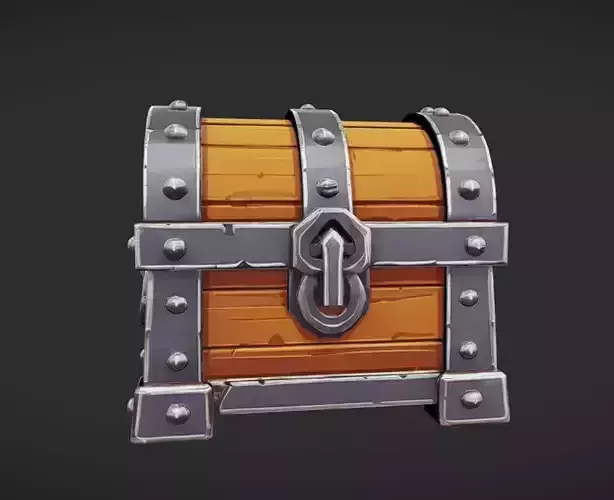 Wooden treasure chest with metal accents