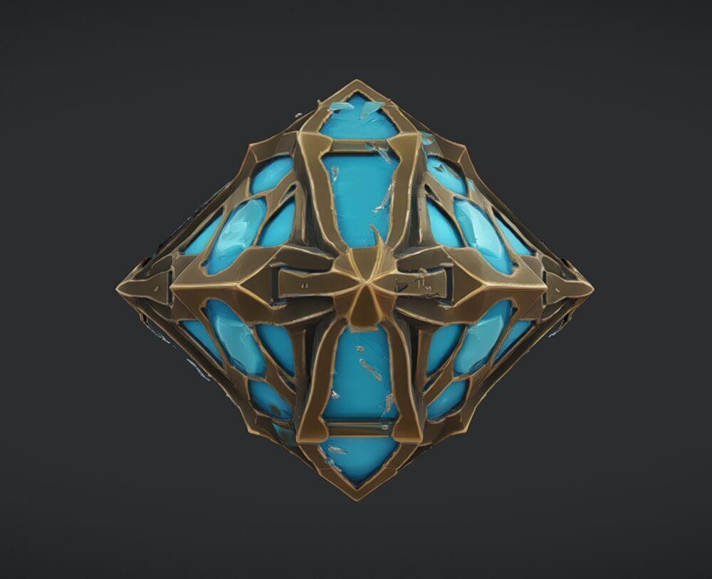 intricate crystal structure 3D model_4