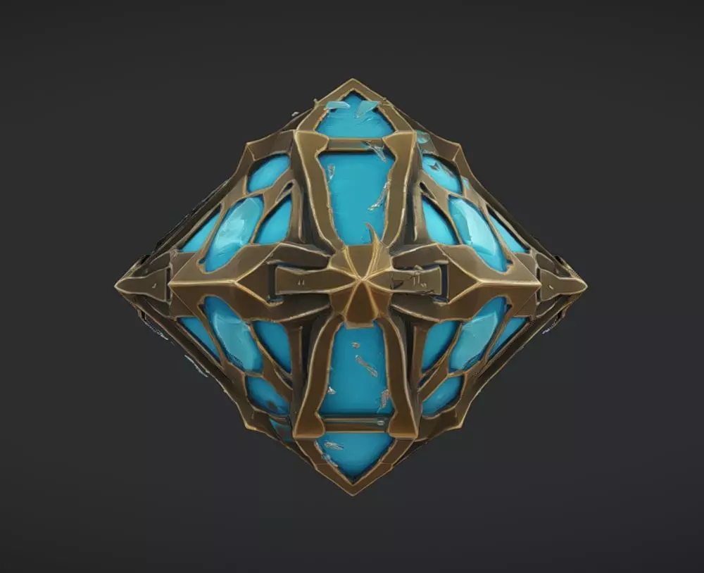 intricate crystal structure 3D model_0