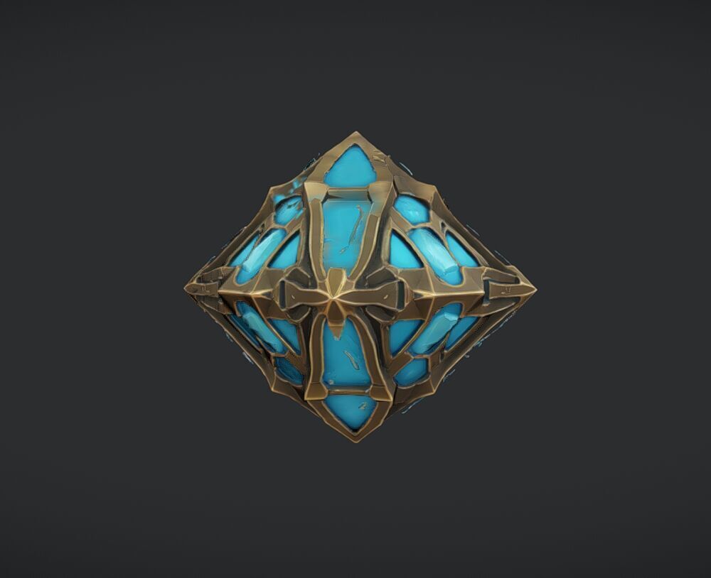 intricate crystal structure 3D model_2