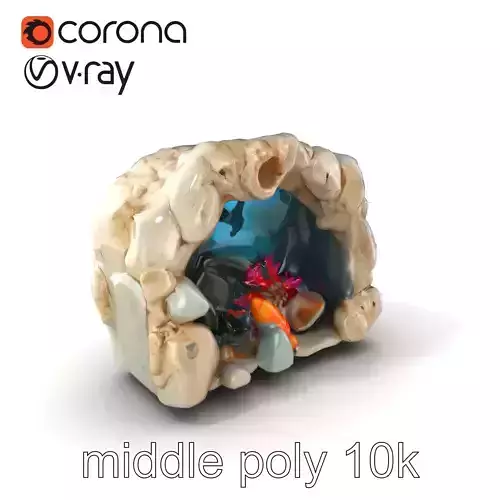 Underwater Grotto with Marine Life model pack