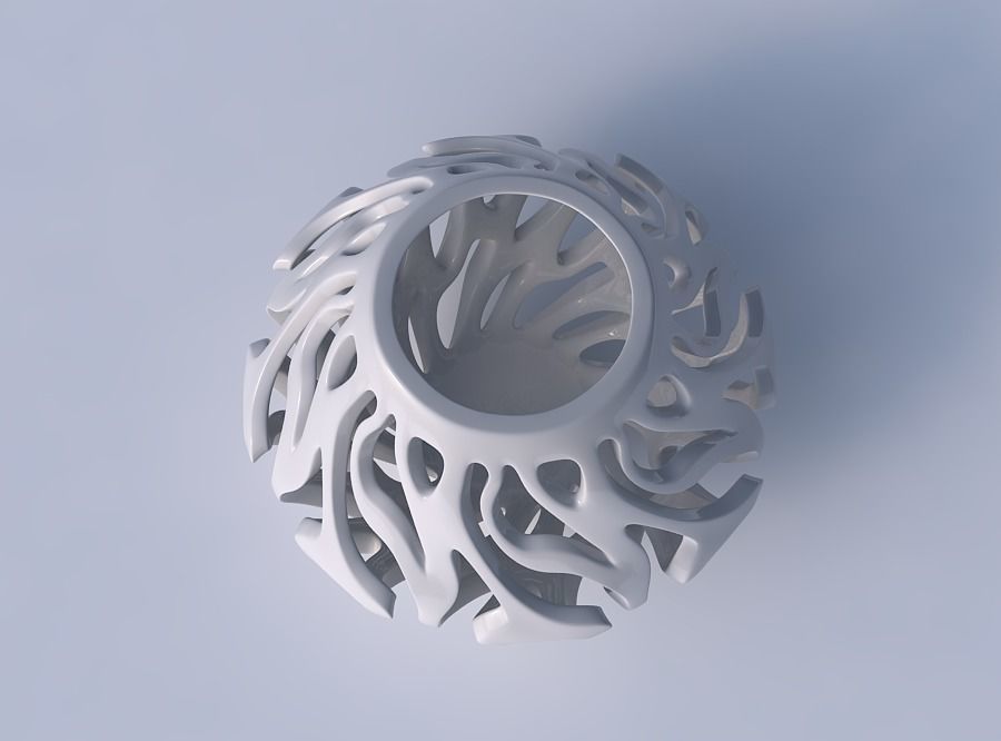 Bowl wide mid with twisted smooth cuts wide middle 3D print model_2