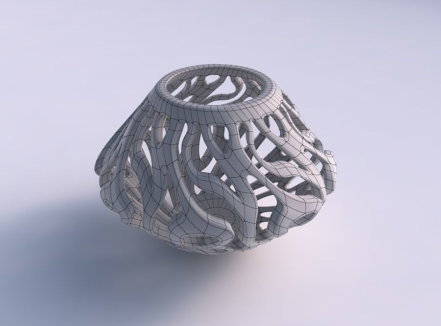 Bowl wide mid with twisted smooth cuts wide middle 3D print model_5