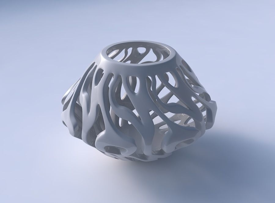 Bowl wide mid with twisted smooth cuts wide middle 3D print model_3