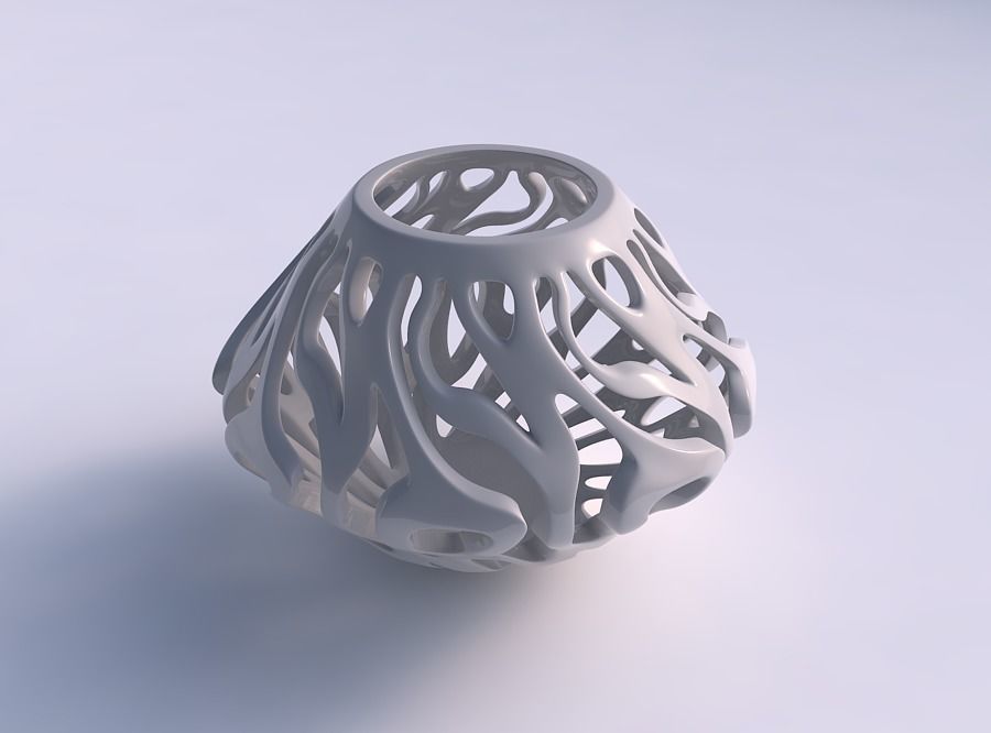 Bowl wide mid with twisted smooth cuts wide middle 3D print model_0
