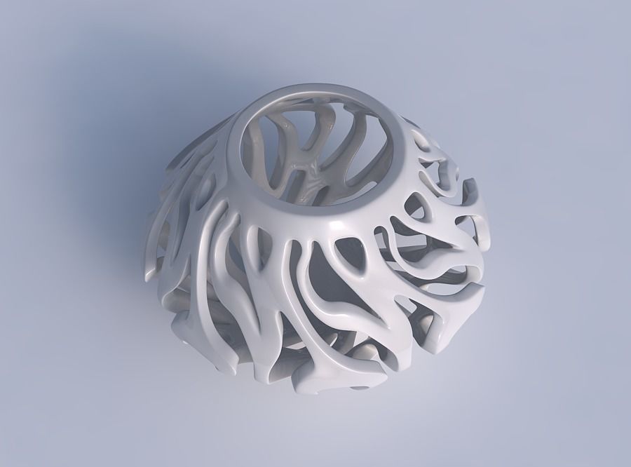 Bowl wide mid with twisted smooth cuts wide middle 3D print model_1