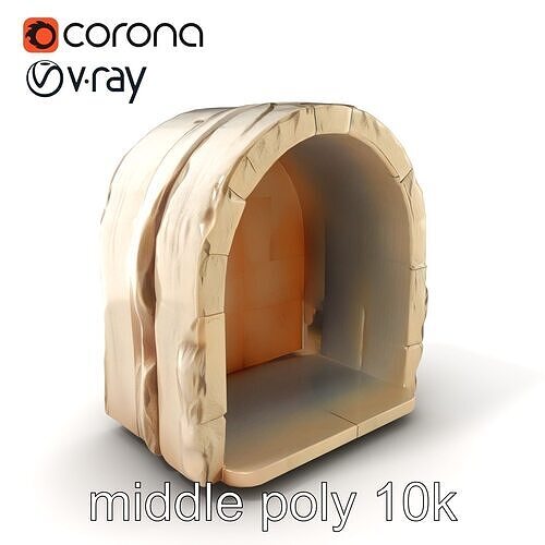 Intricate Stone Grotto Model Pack with Lighting Low-poly 3D model