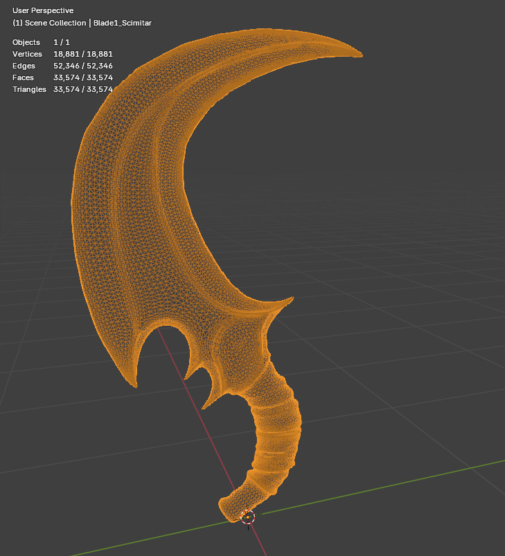 Ancient Scimitar Low-poly 3D model_3