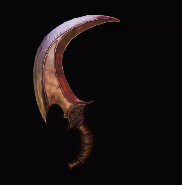 Ancient Scimitar Low-poly 3D model_0