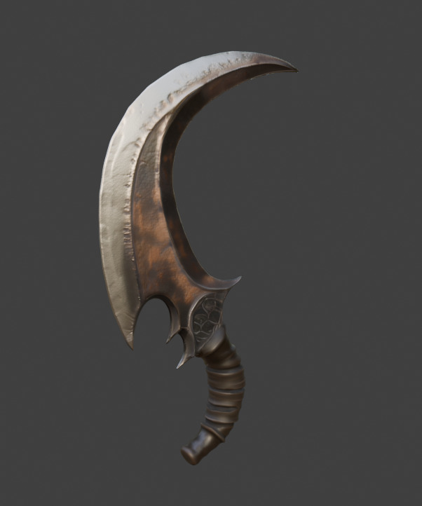 Ancient Scimitar Low-poly 3D model_1