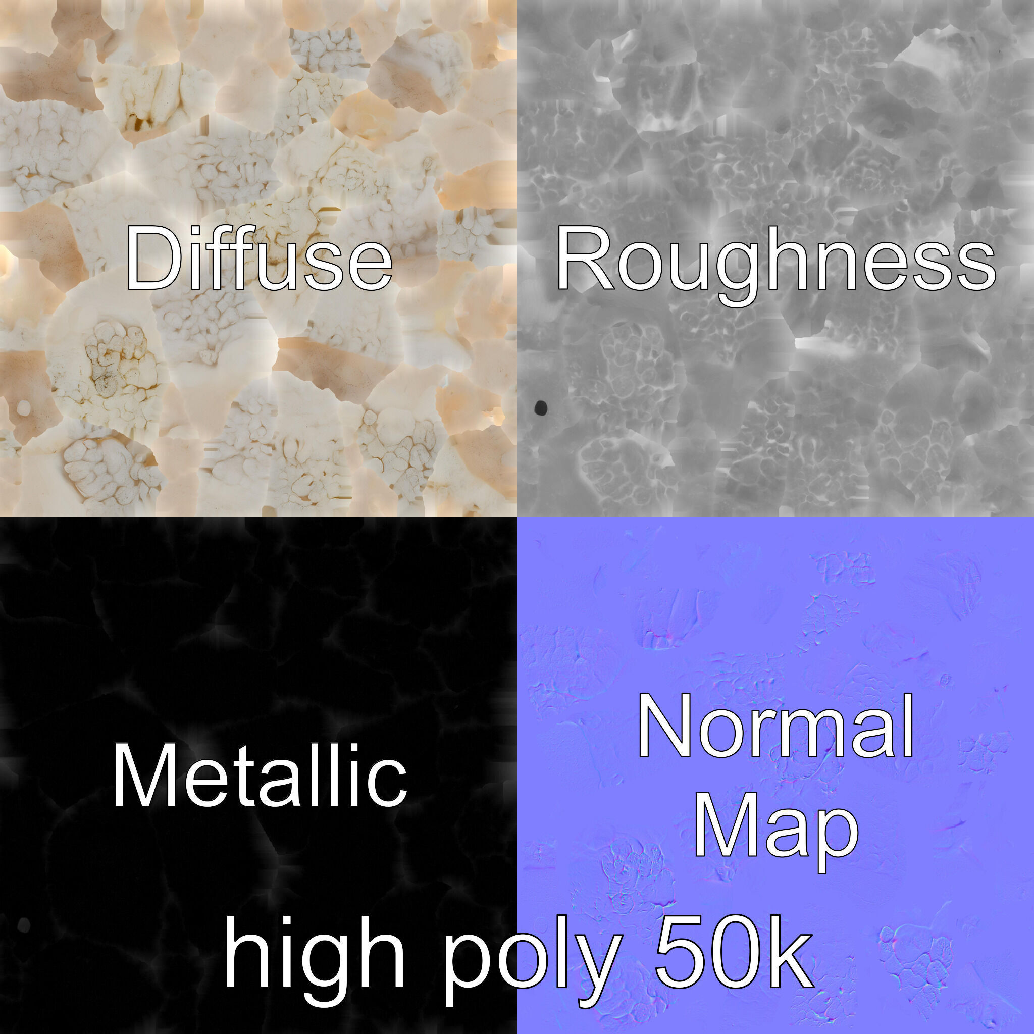 Crystalline Grotto Formation model pack Low-poly 3D model_3