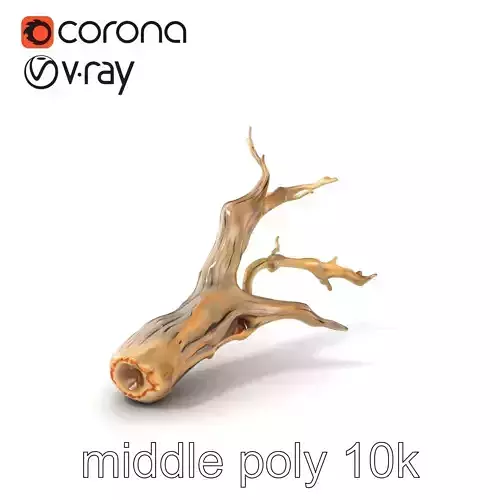 Silver Accented Driftwood Sculpture model pack