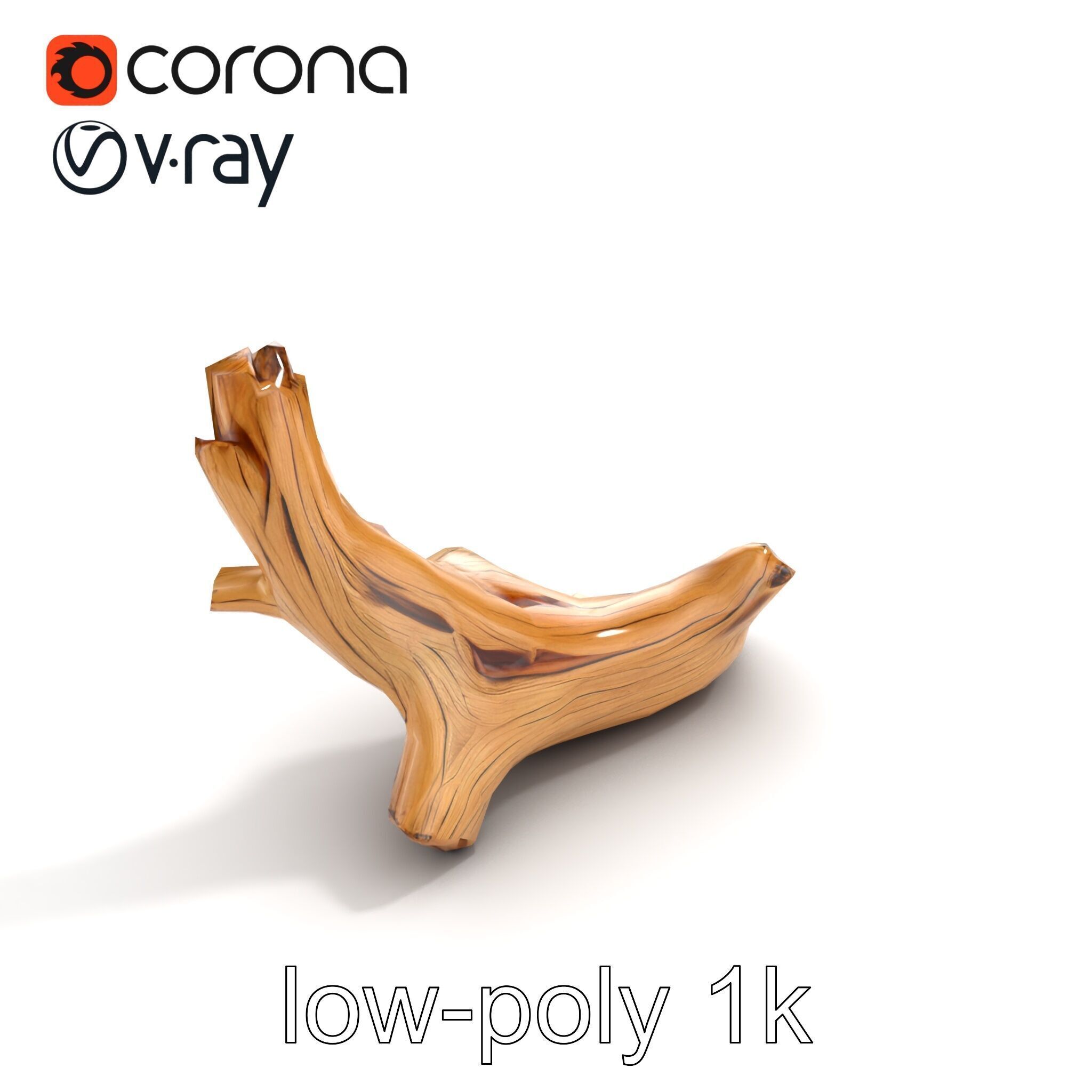 Driftwood with Copper Accents Model Pack Low-poly 3D model_9