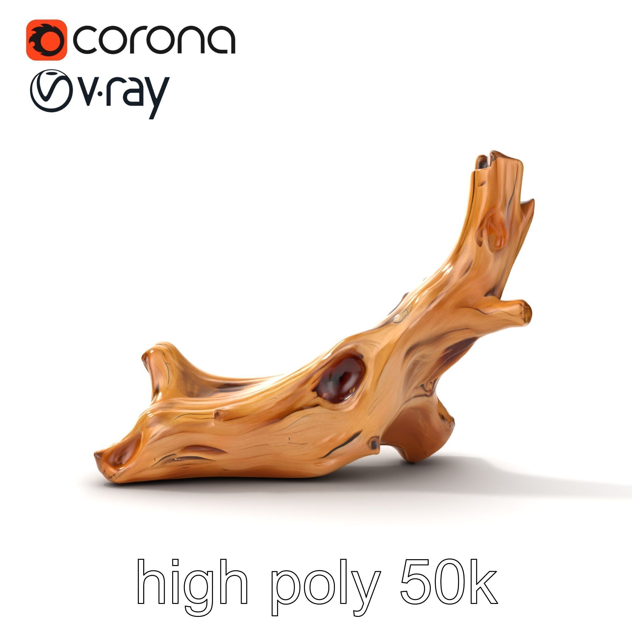 Driftwood with Copper Accents Model Pack Low-poly 3D model_14