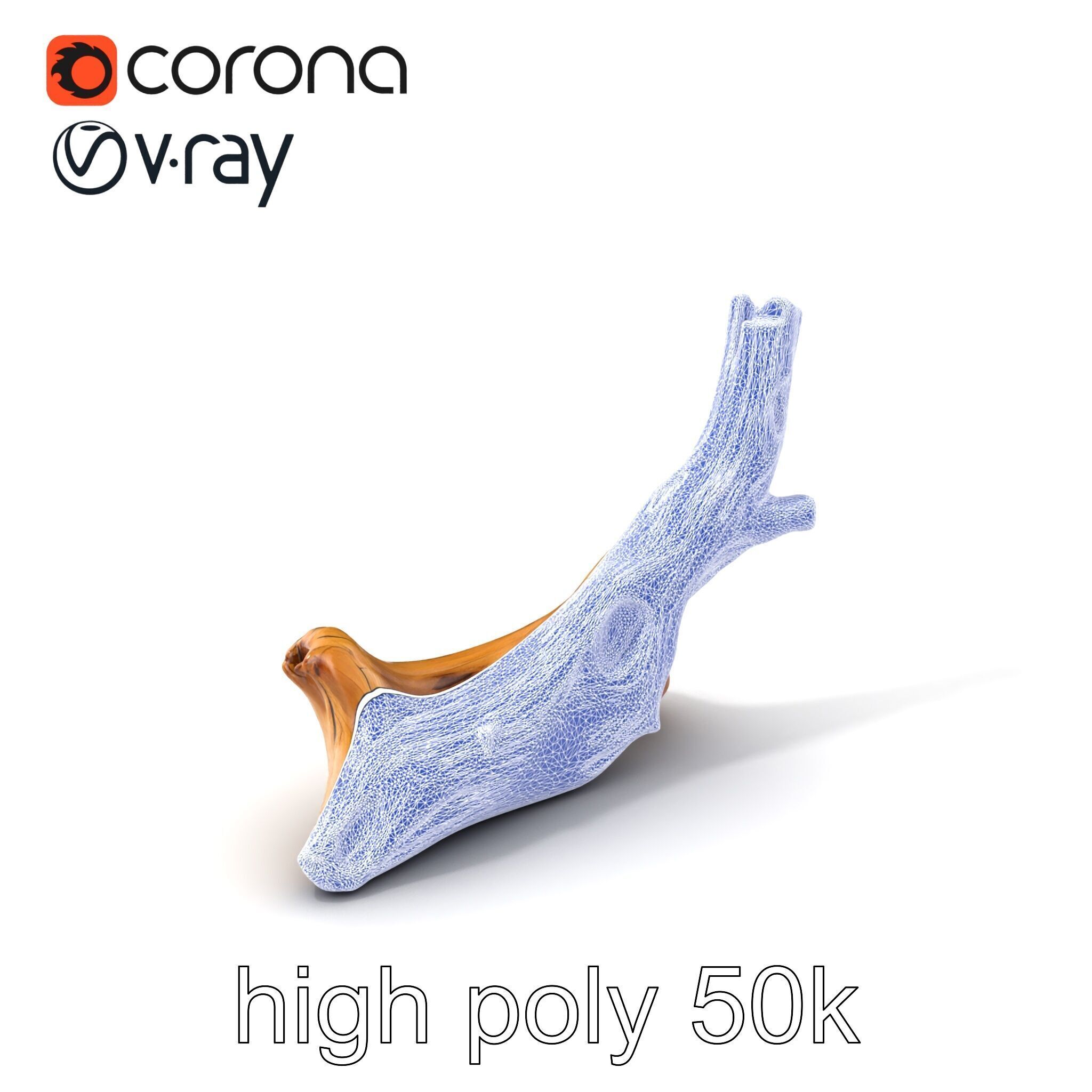 Driftwood with Copper Accents Model Pack Low-poly 3D model_10