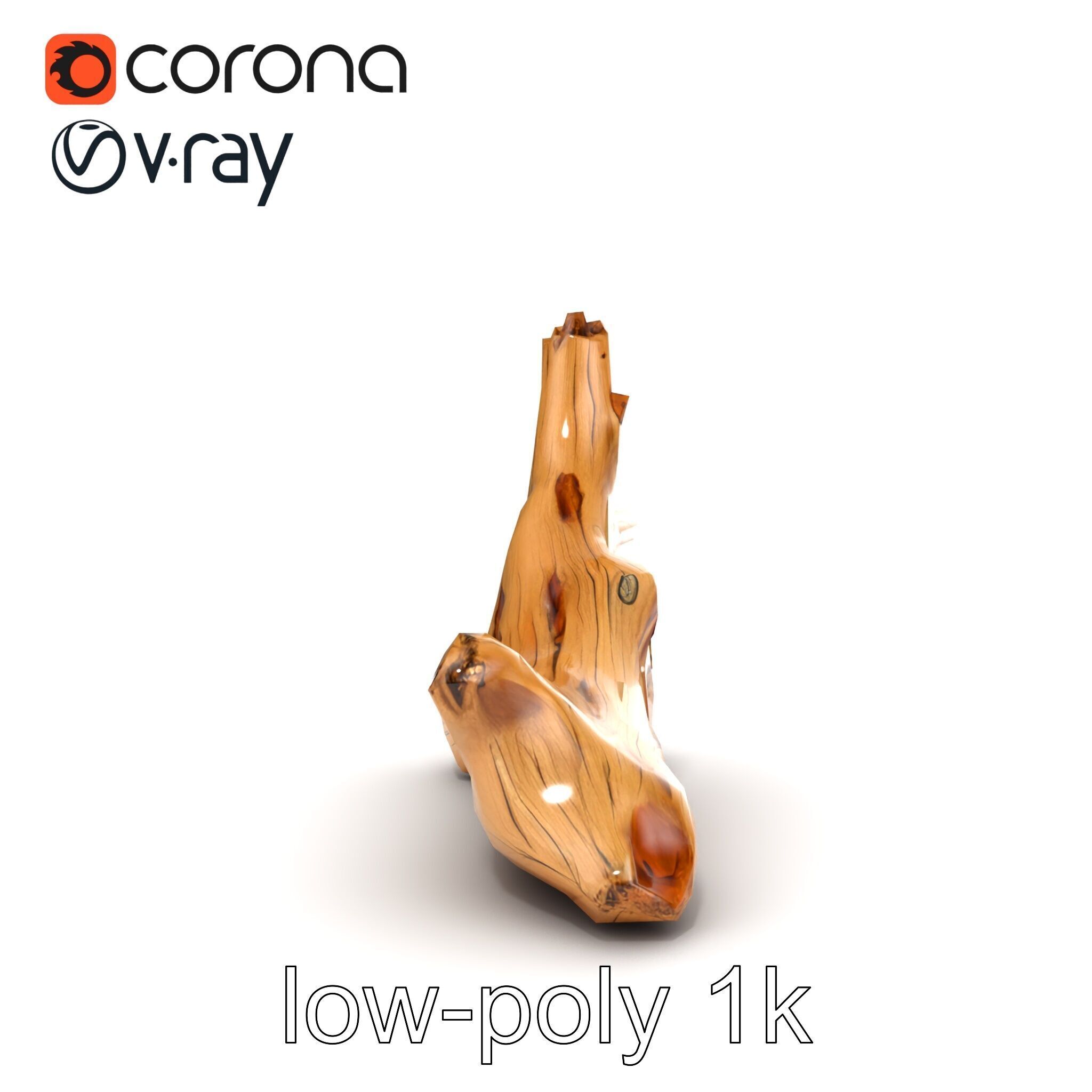 Driftwood with Copper Accents Model Pack Low-poly 3D model_15