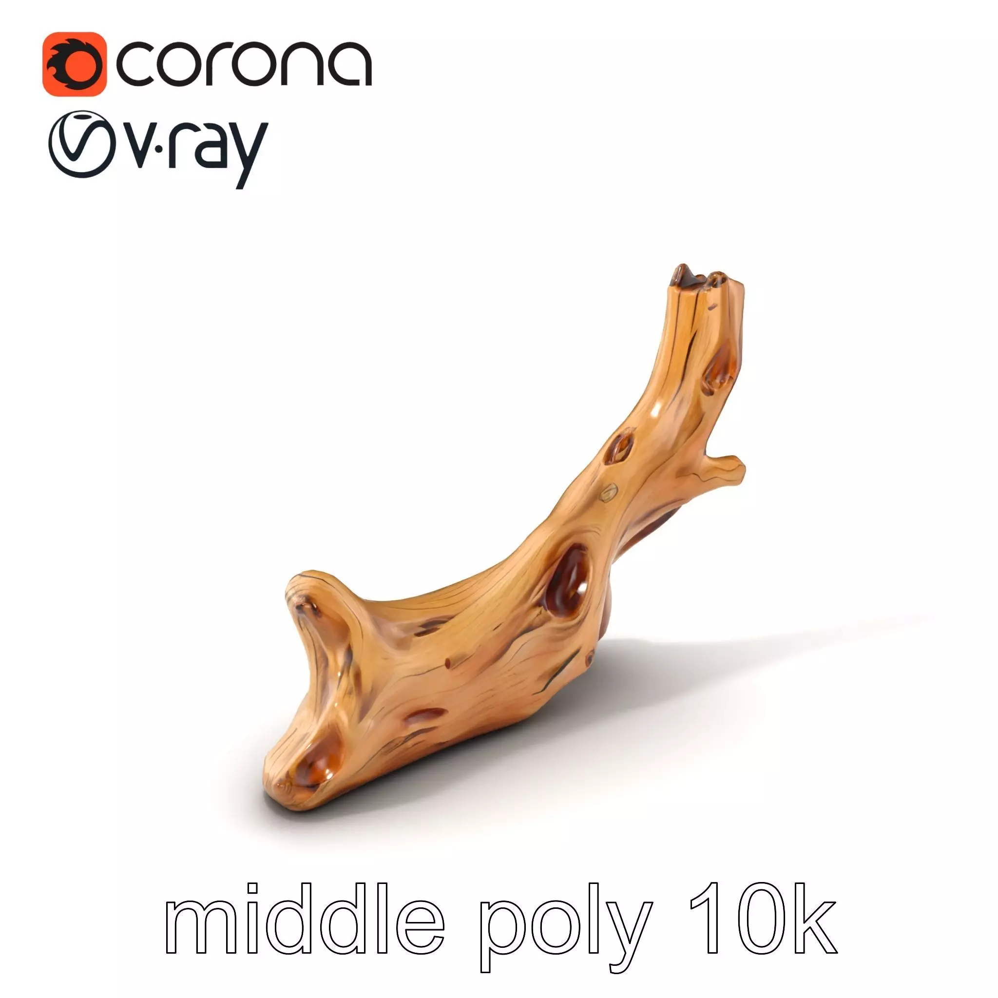 Driftwood with Copper Accents Model Pack Low-poly 3D model_0