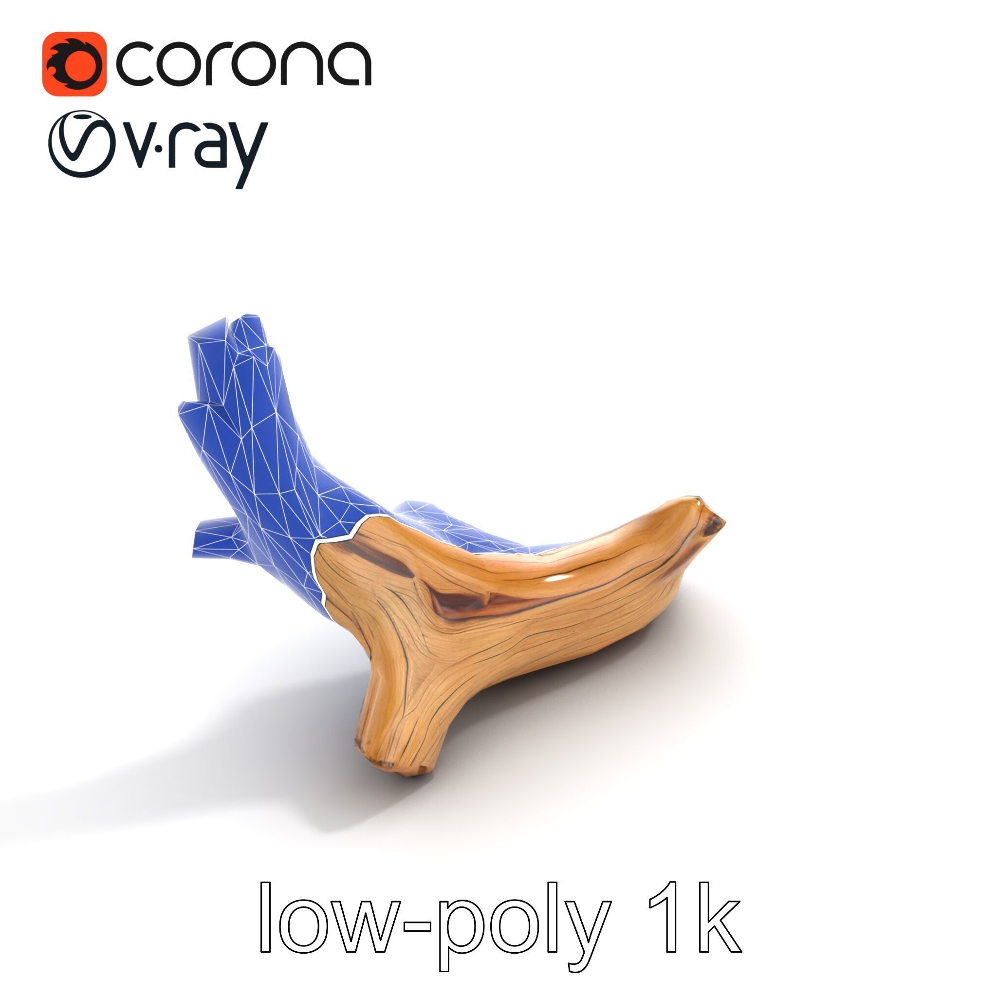 Driftwood with Copper Accents Model Pack Low-poly 3D model_21