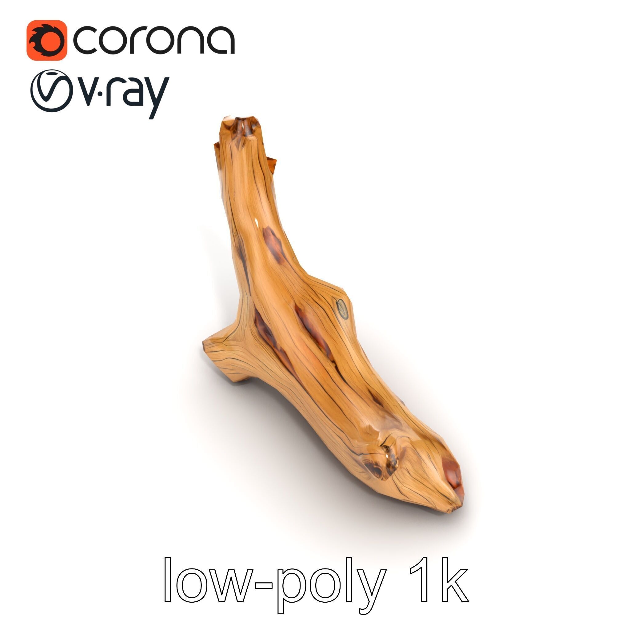 Driftwood with Copper Accents Model Pack Low-poly 3D model_22