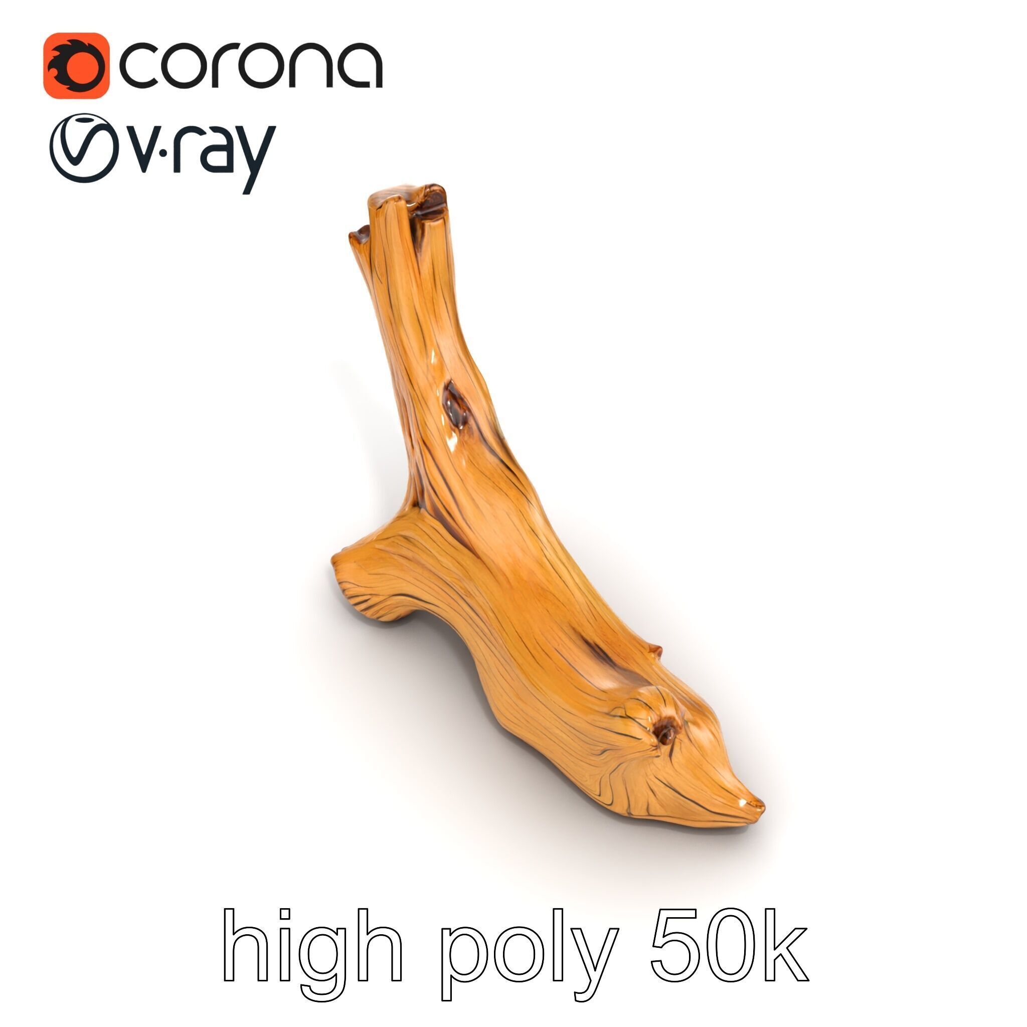 Driftwood with Copper Accents Model Pack Low-poly 3D model_16