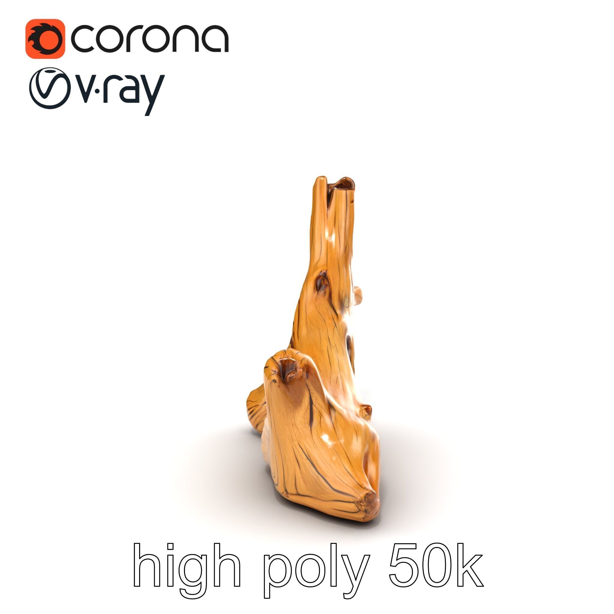 Driftwood with Copper Accents Model Pack Low-poly 3D model_20