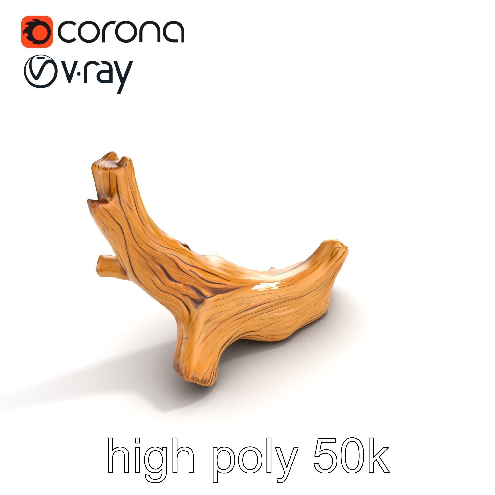 Driftwood with Copper Accents Model Pack Low-poly 3D model_19