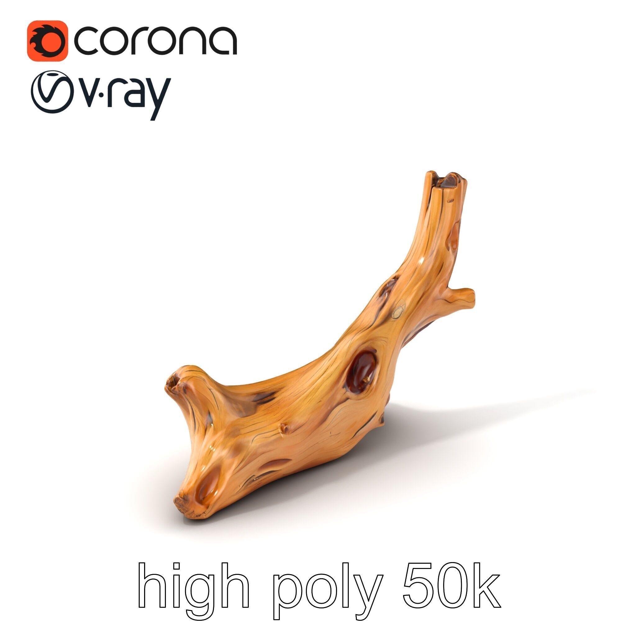 Driftwood with Copper Accents Model Pack Low-poly 3D model_2