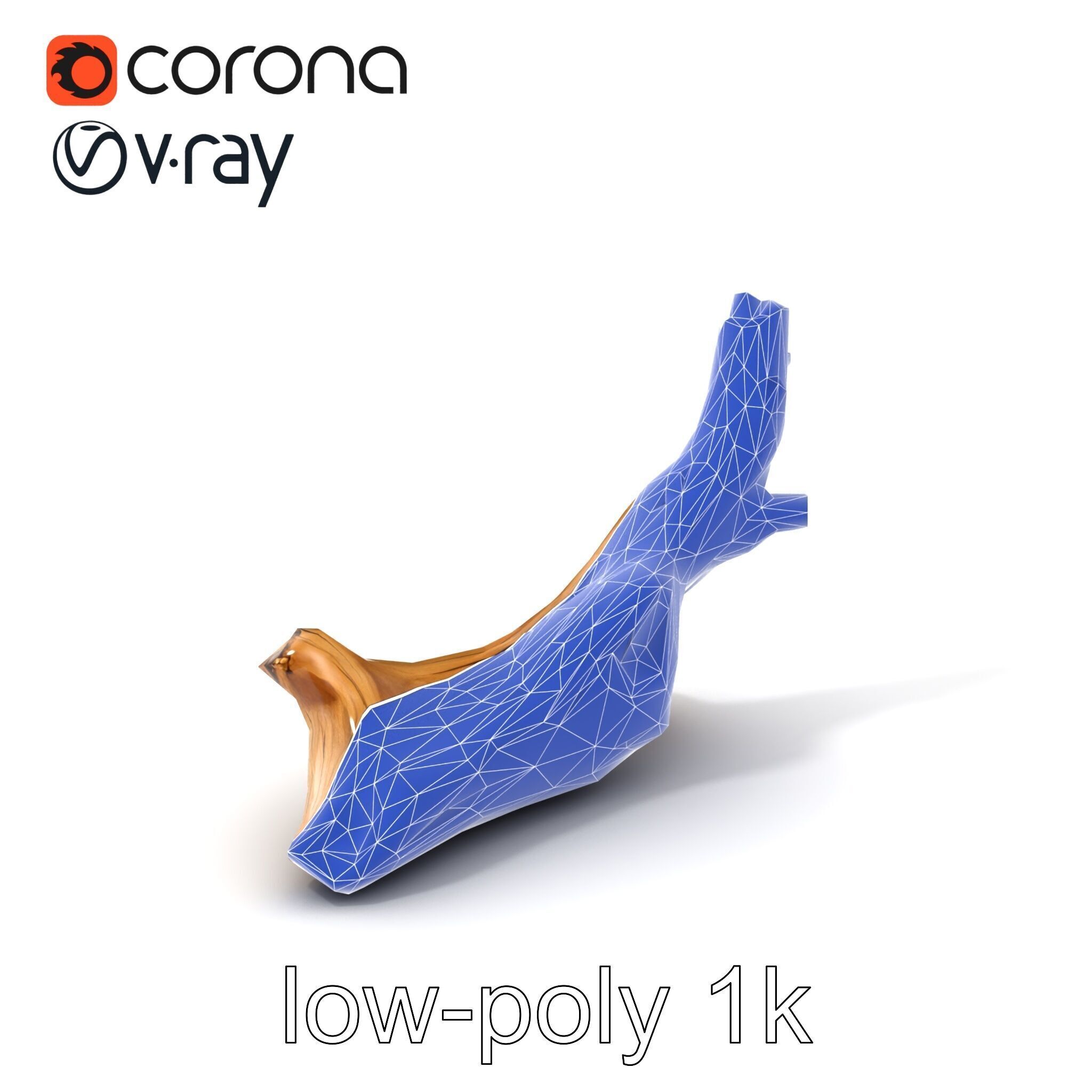 Driftwood with Copper Accents Model Pack Low-poly 3D model_7