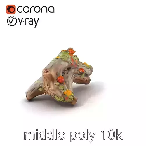 Driftwood Lichen Textured Bark model pack