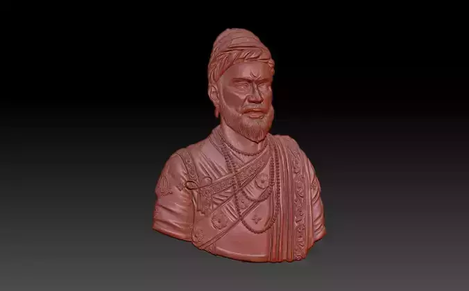 Shivaji Maharaj 3D model sculpted in Zbrush 3D model