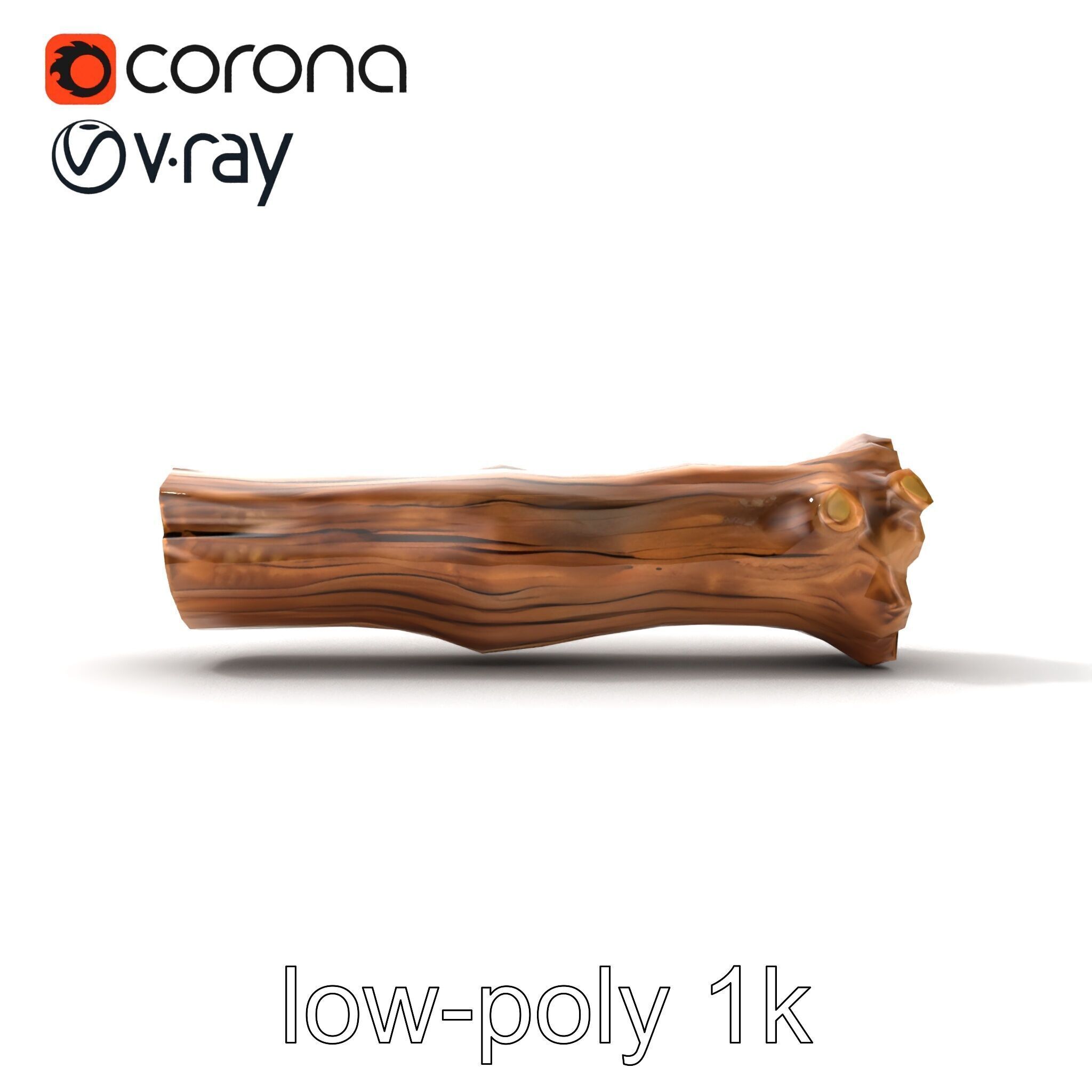 Driftwood Brass Accent Log D model pack Low-poly 3D model_23