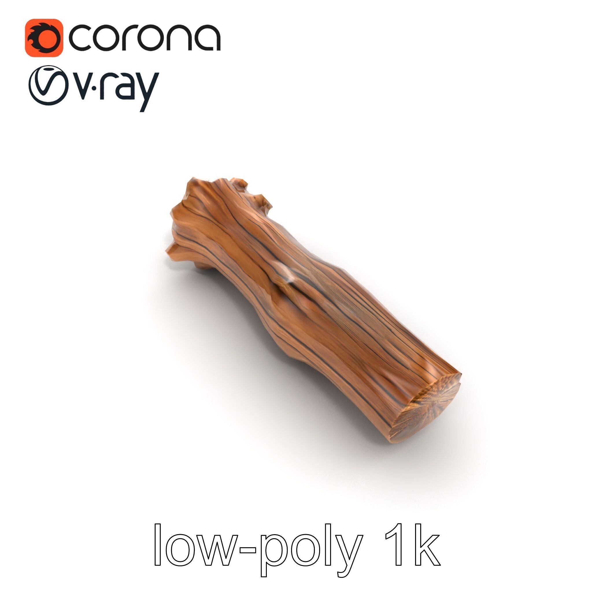 Driftwood Brass Accent Log D model pack Low-poly 3D model_29