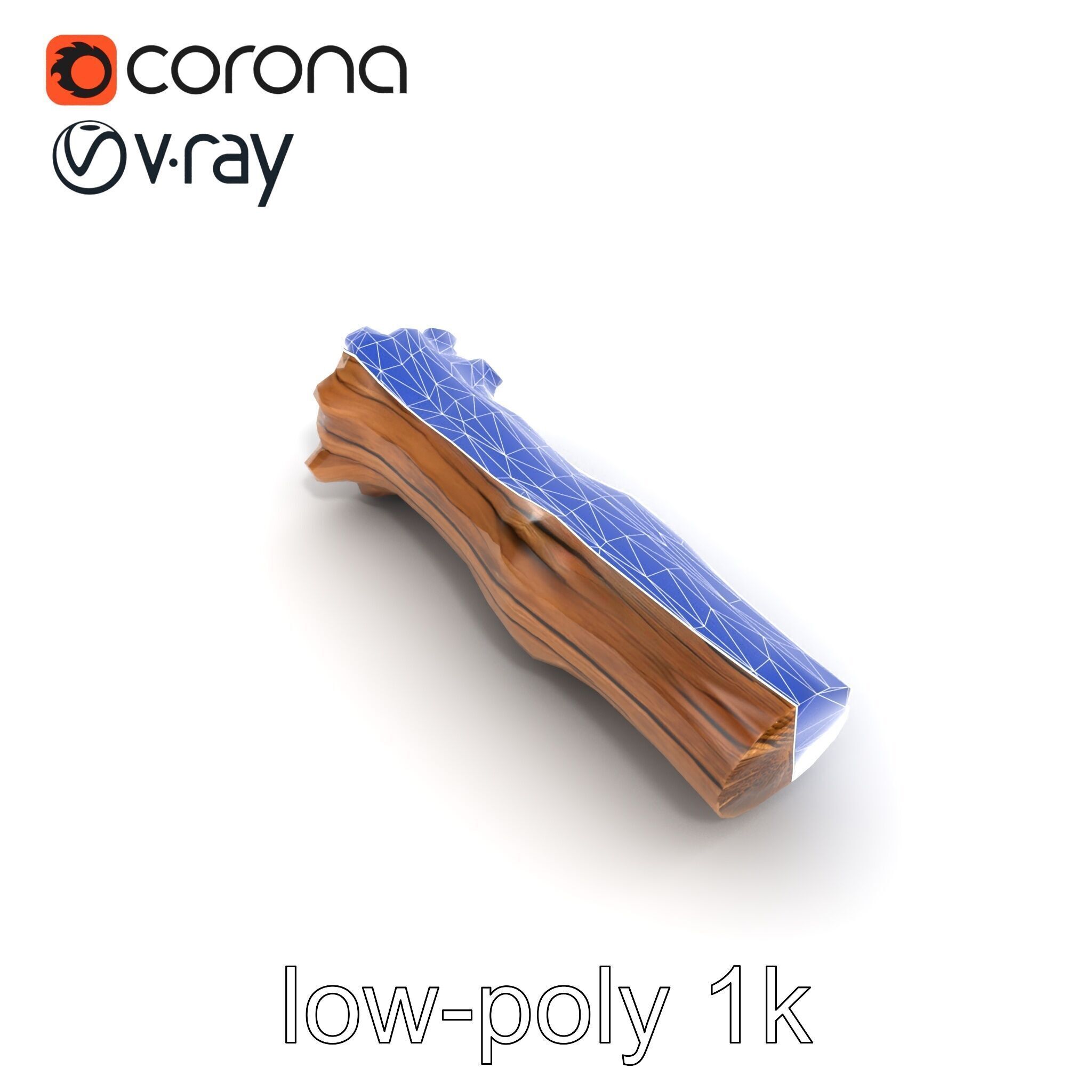 Driftwood Brass Accent Log D model pack Low-poly 3D model_31