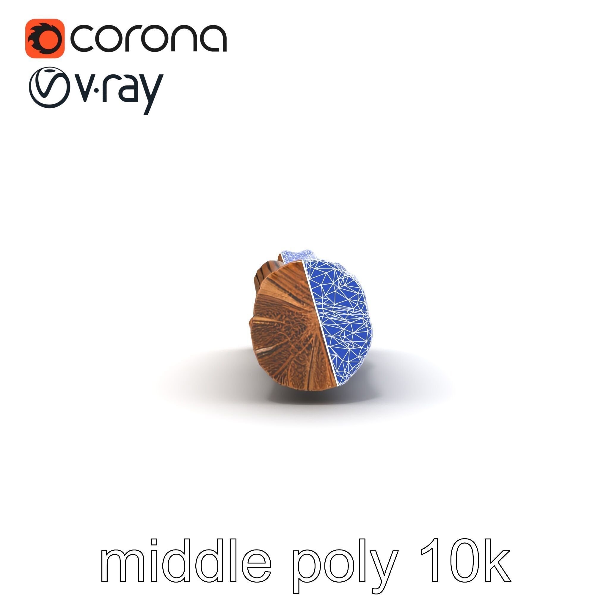 Driftwood Brass Accent Log D model pack Low-poly 3D model_30