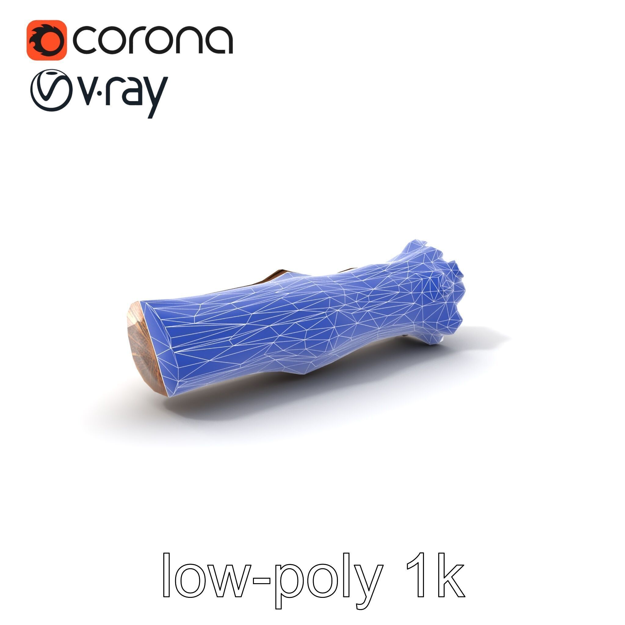 Driftwood Brass Accent Log D model pack Low-poly 3D model_7