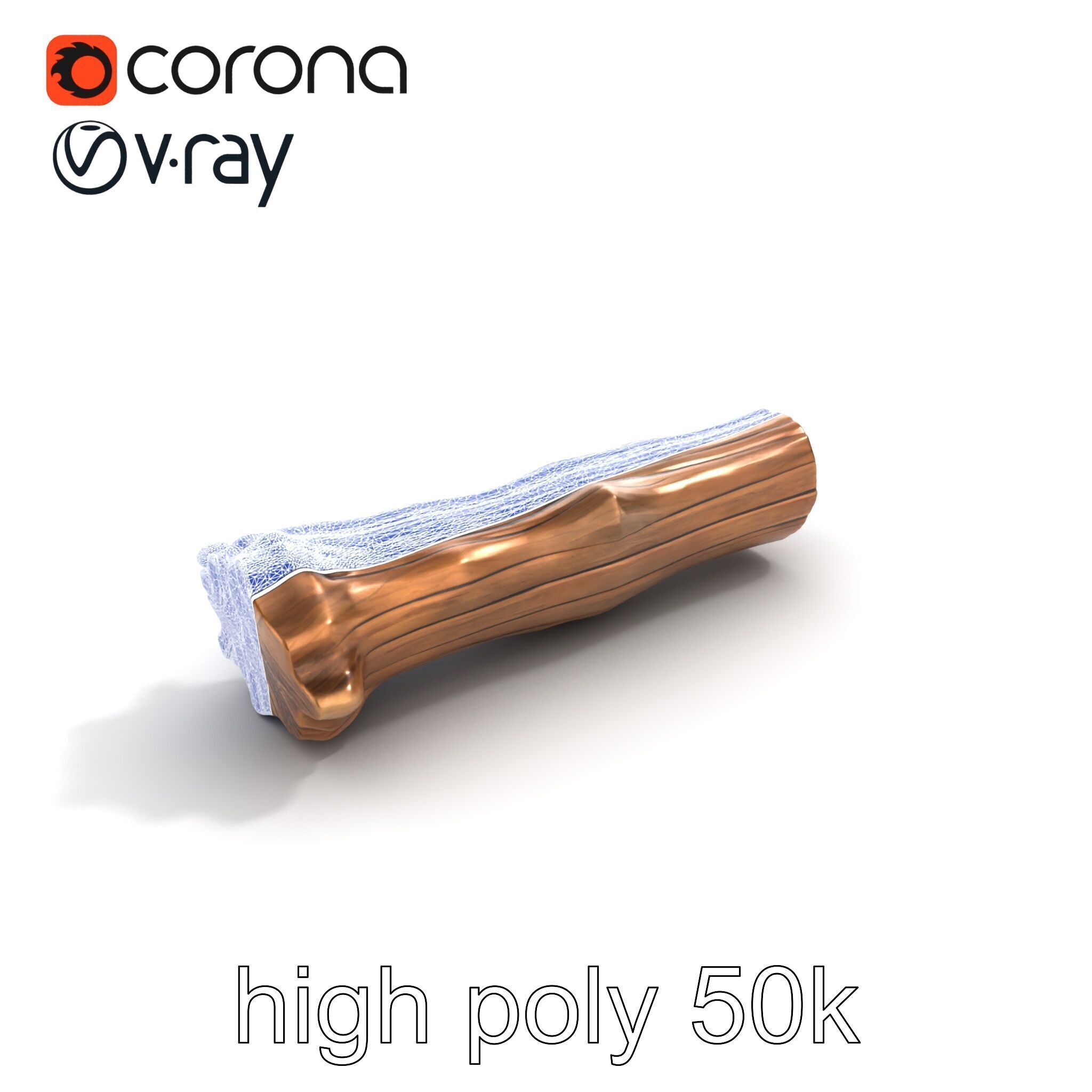 Driftwood Brass Accent Log D model pack Low-poly 3D model_28