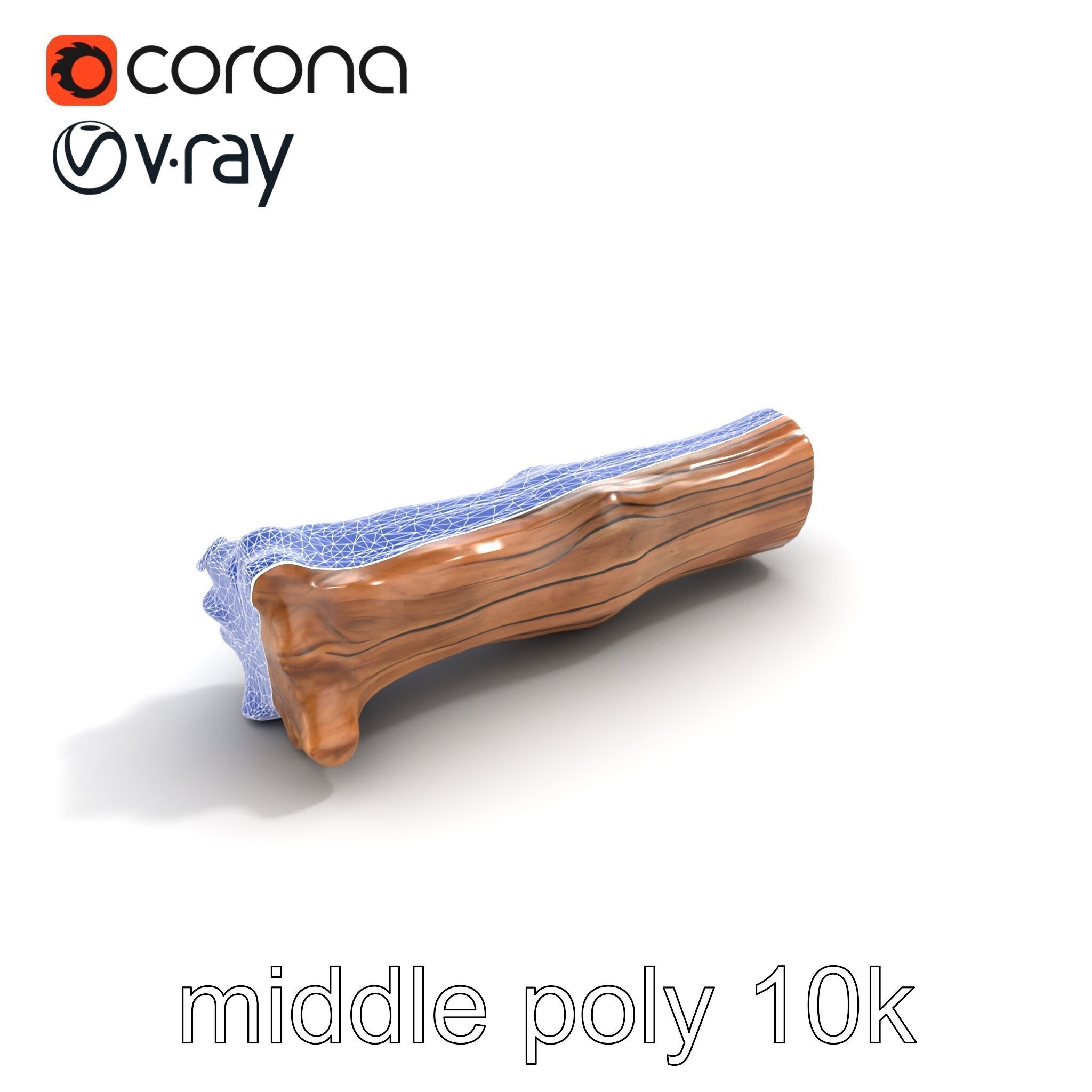 Driftwood Brass Accent Log D model pack Low-poly 3D model_21