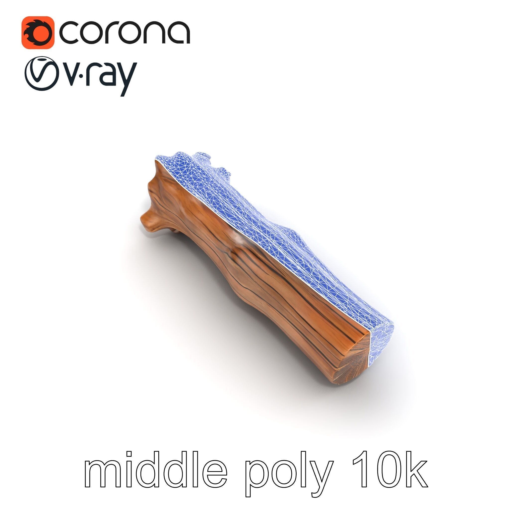 Driftwood Brass Accent Log D model pack Low-poly 3D model_16