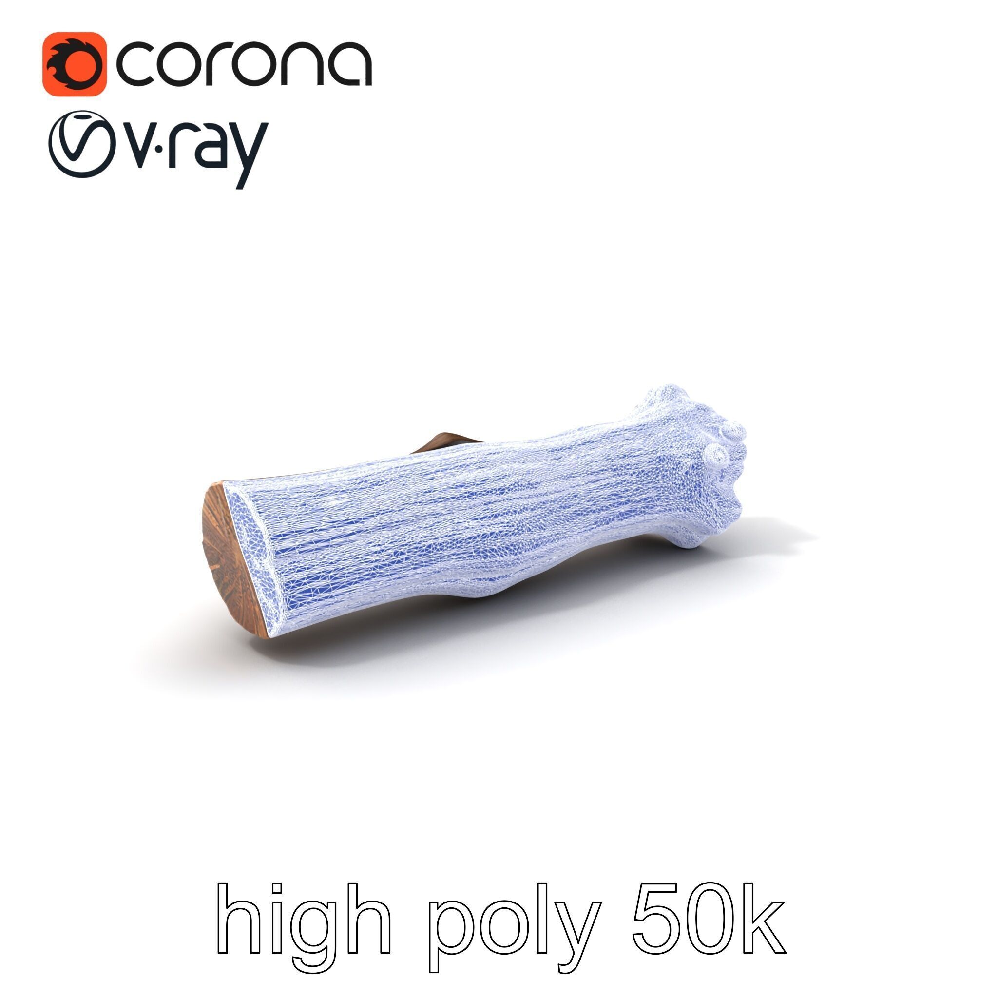 Driftwood Brass Accent Log D model pack Low-poly 3D model_10