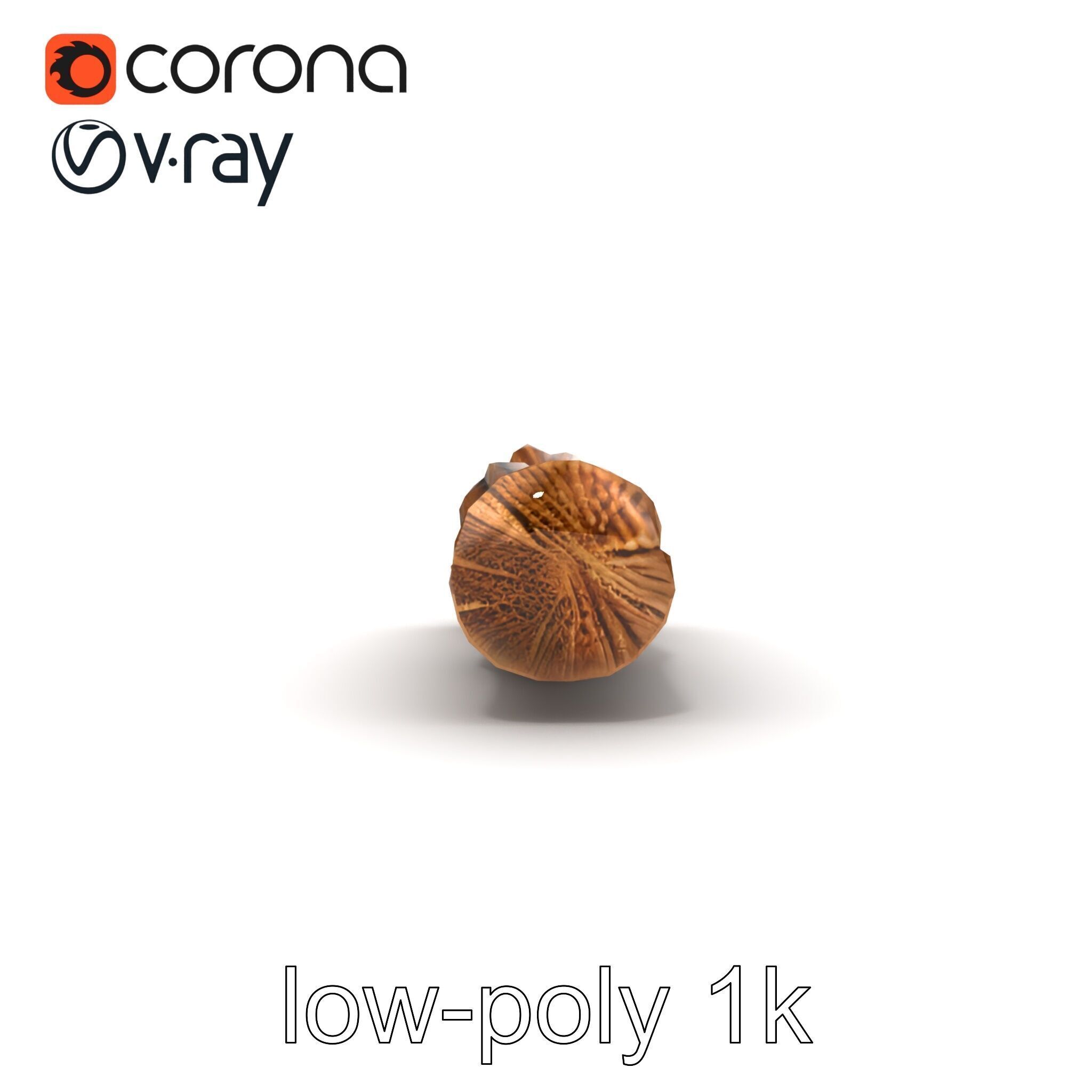 Driftwood Brass Accent Log D model pack Low-poly 3D model_15