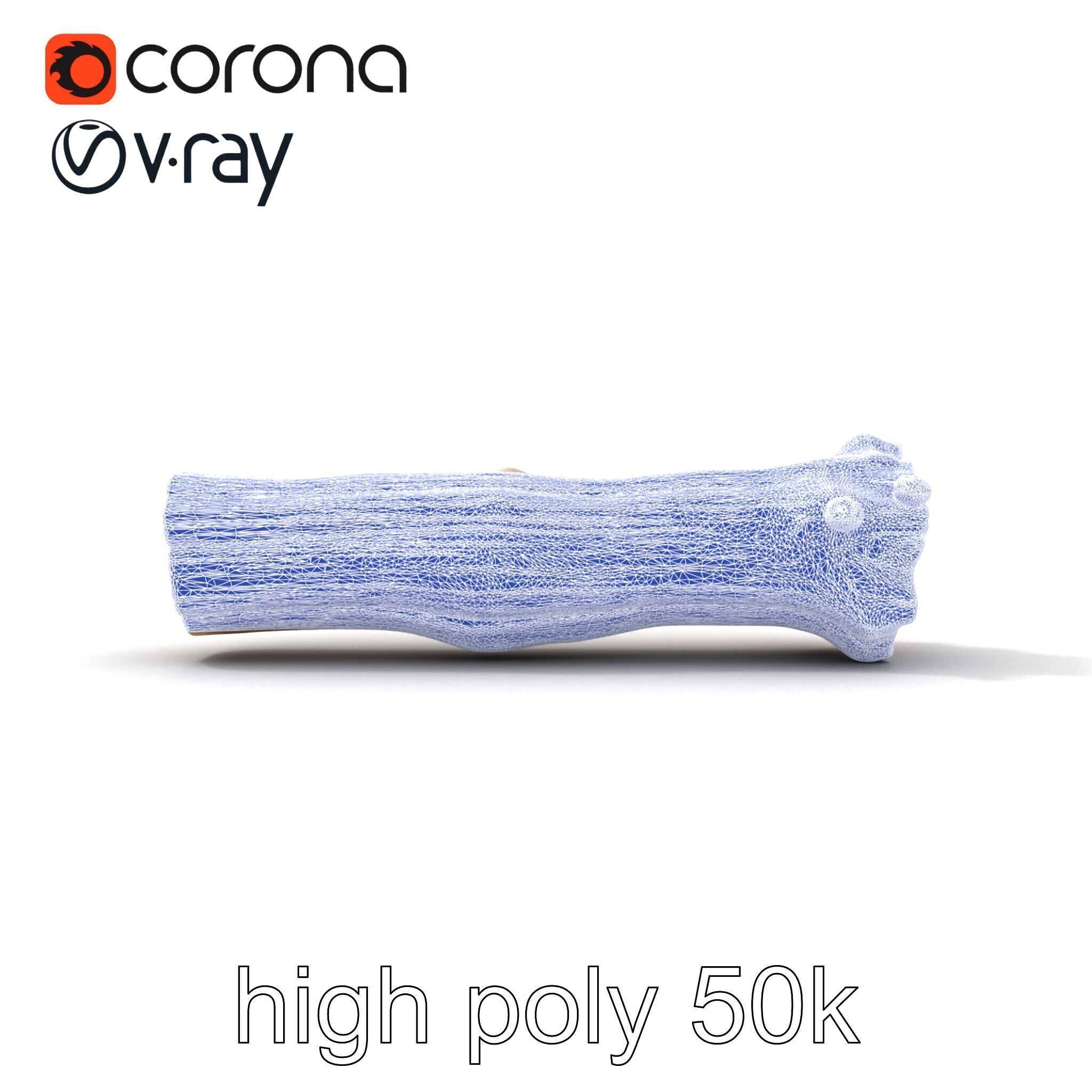 Driftwood Brass Accent Log D model pack Low-poly 3D model_11