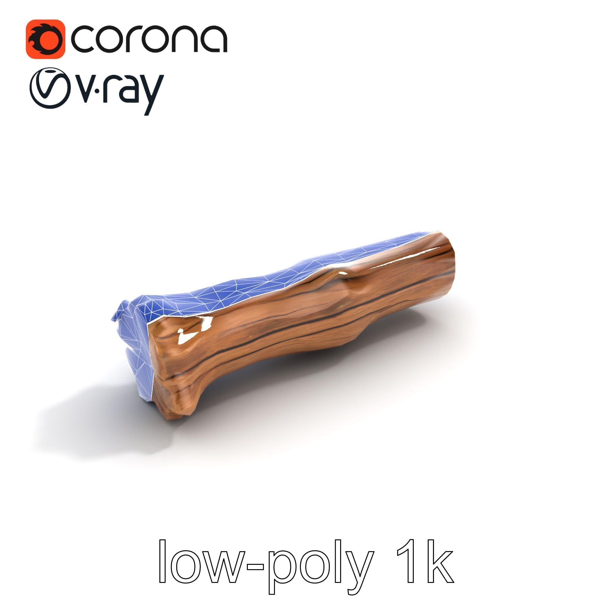 Driftwood Brass Accent Log D model pack Low-poly 3D model_12