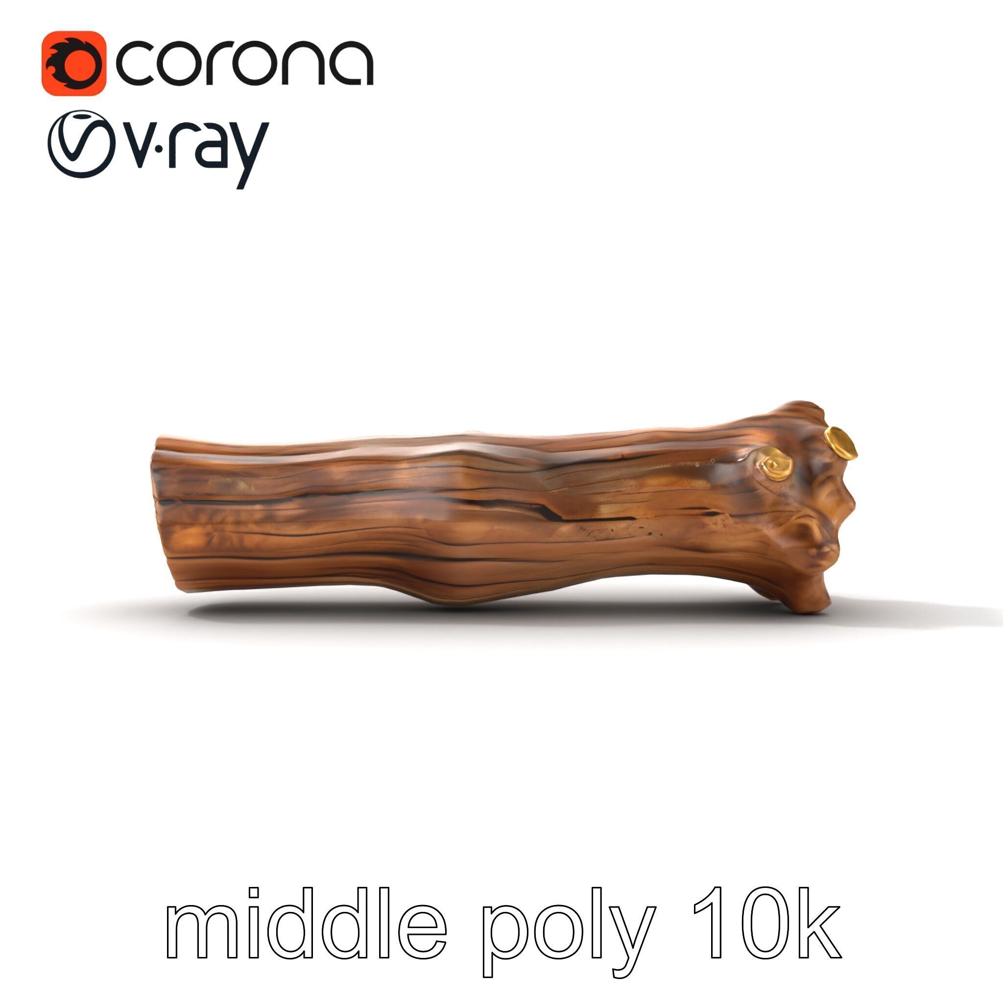 Driftwood Brass Accent Log D model pack Low-poly 3D model_14