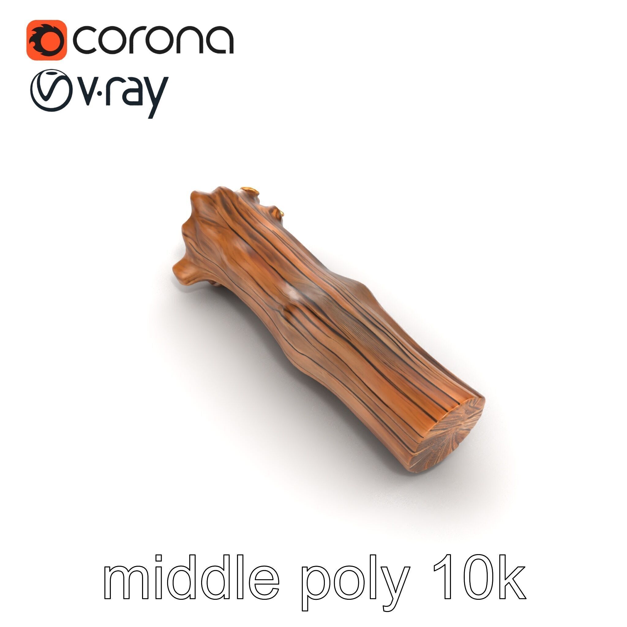 Driftwood Brass Accent Log D model pack Low-poly 3D model_24