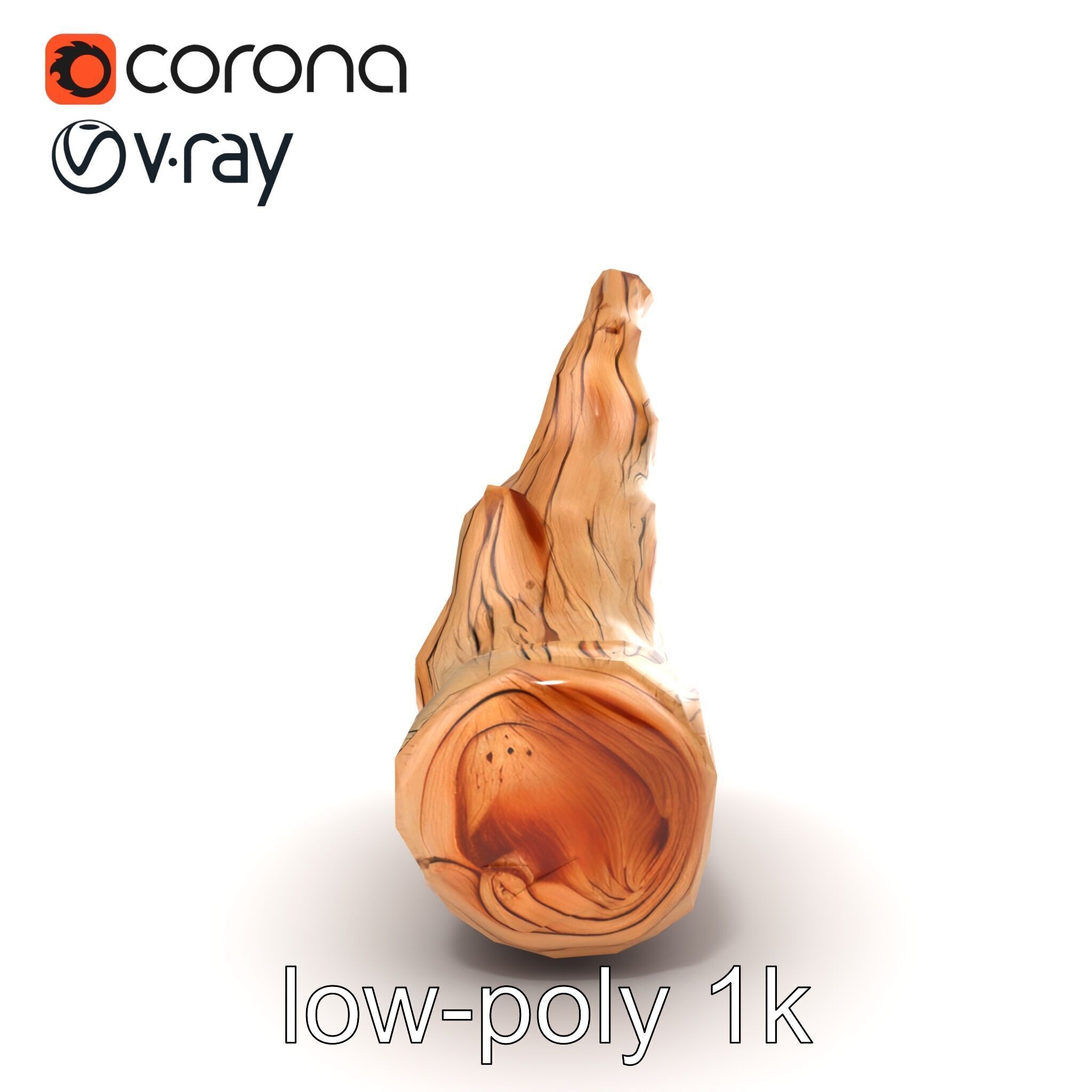 Twisted Driftwood Log Sculpture model pack Low-poly 3D model_26