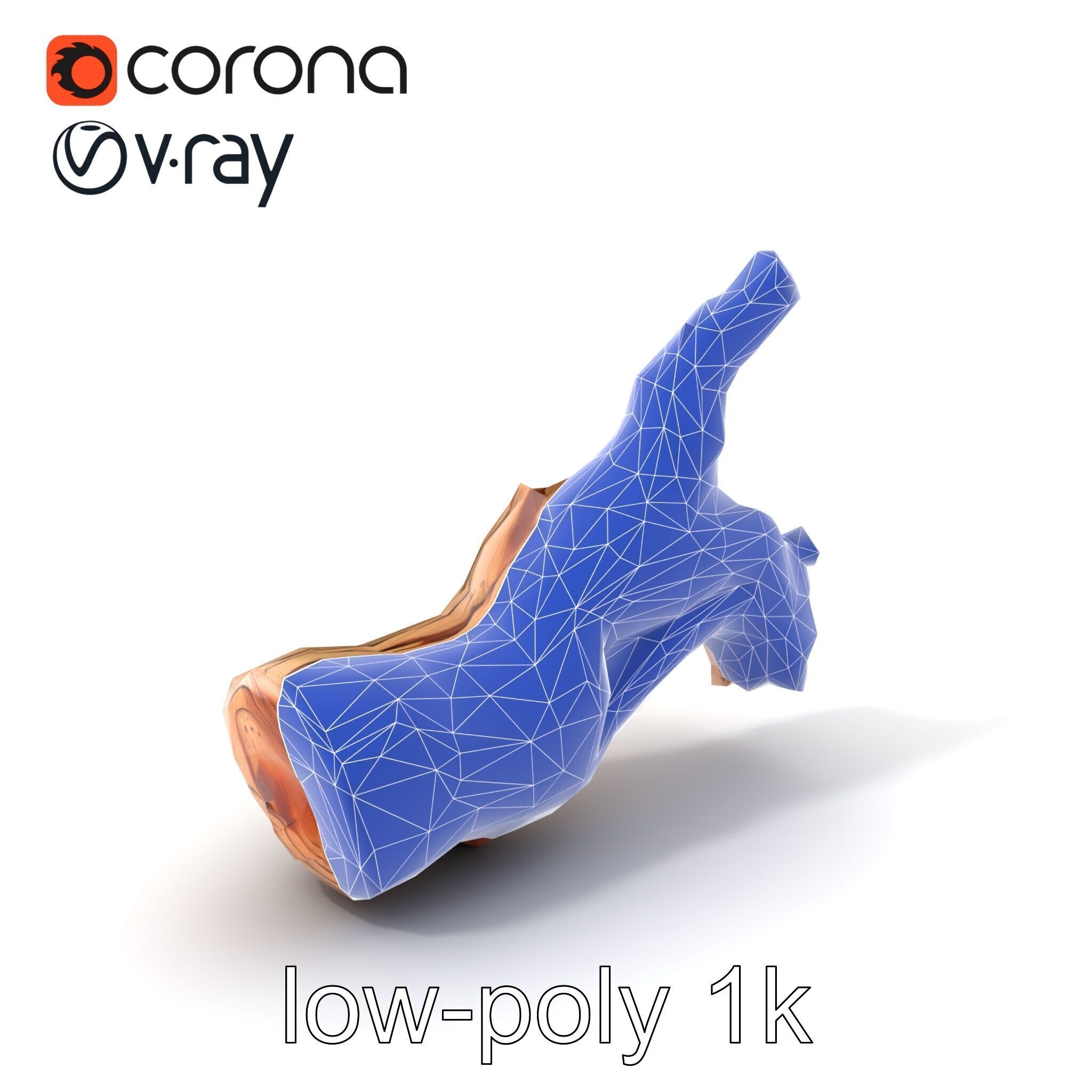 Twisted Driftwood Log Sculpture model pack Low-poly 3D model_7