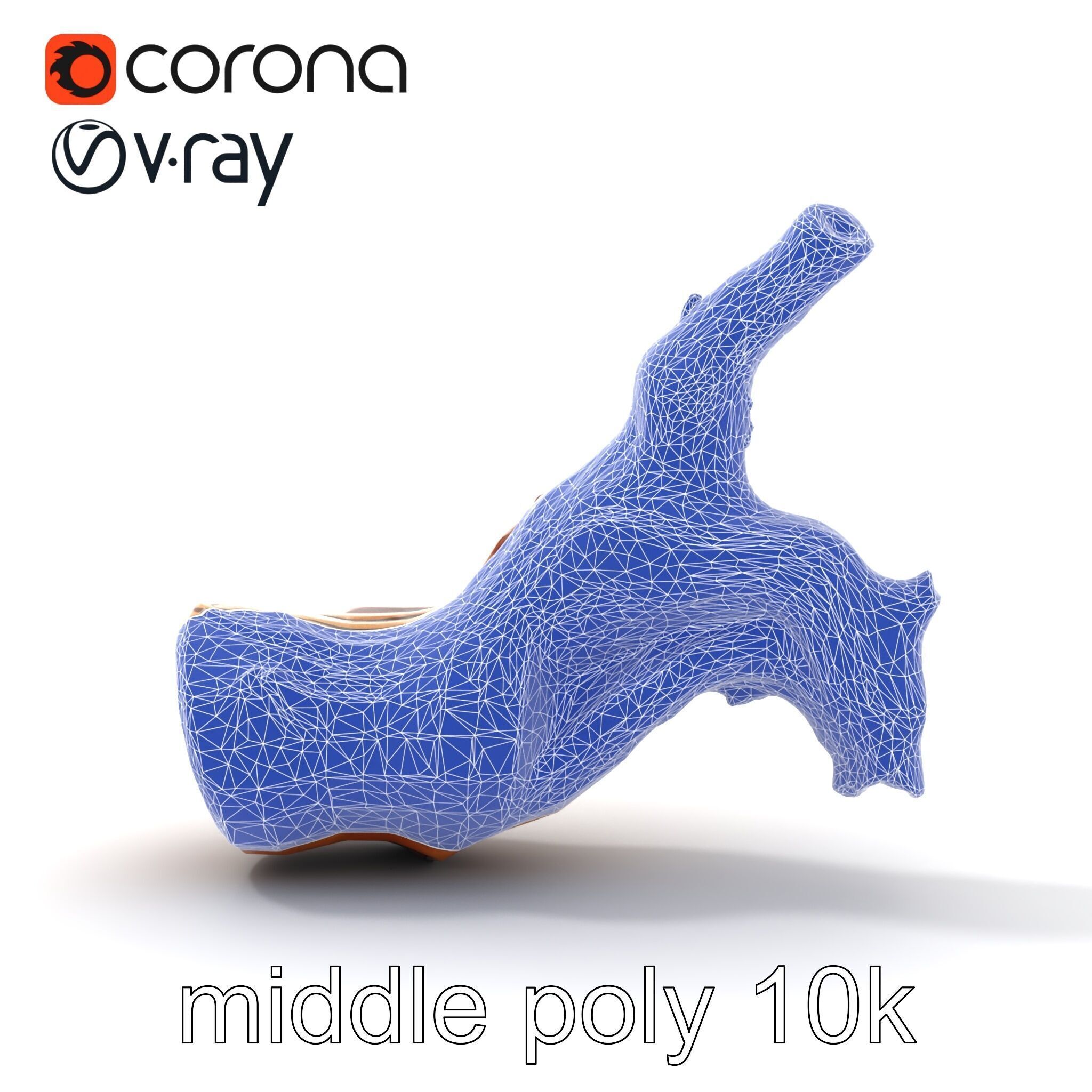 Twisted Driftwood Log Sculpture model pack Low-poly 3D model_28